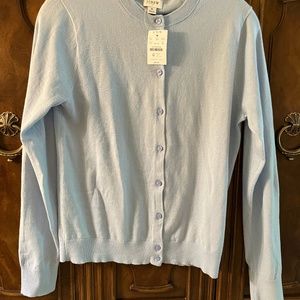 J. Crew Caryn Cotton Cardigan Light Blue sweater, NWT Medium